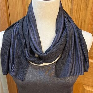 Zazou 100% Bamboo Charcoal Gray and Purple Striped Scarf